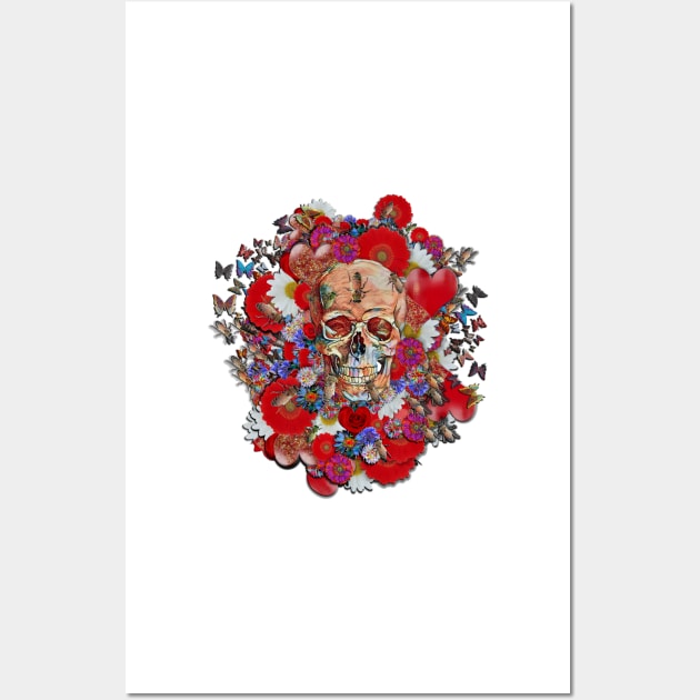 Skull Flower Power 18 Wall Art by Diego-t